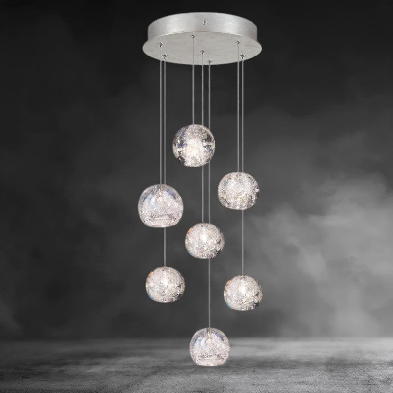 Nature-inspired round crystal Chandelier